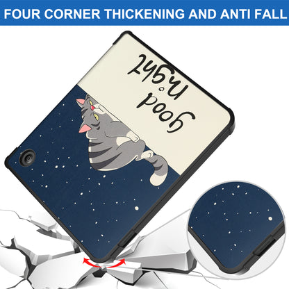 Pattern Printing Origami Stand PU Leather Case E-reader Protective Cover with Auto Wake/Sleep for Kobo Libra 2