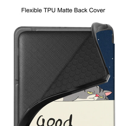 Pattern Printing Origami Stand PU Leather Case E-reader Protective Cover with Auto Wake/Sleep for Kobo Libra 2