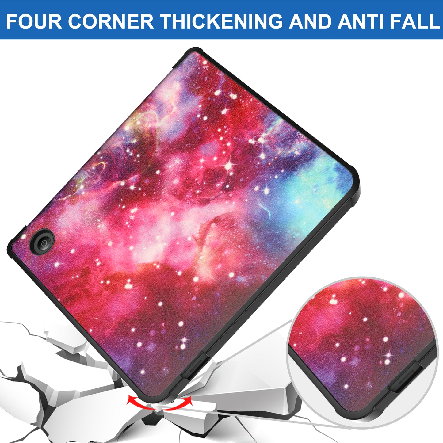 Pattern Printing Origami Stand PU Leather Case E-reader Protective Cover with Auto Wake/Sleep for Kobo Libra 2