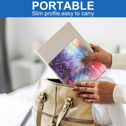 Pattern Printing Origami Stand PU Leather Case E-reader Protective Cover with Auto Wake/Sleep for Kobo Libra 2