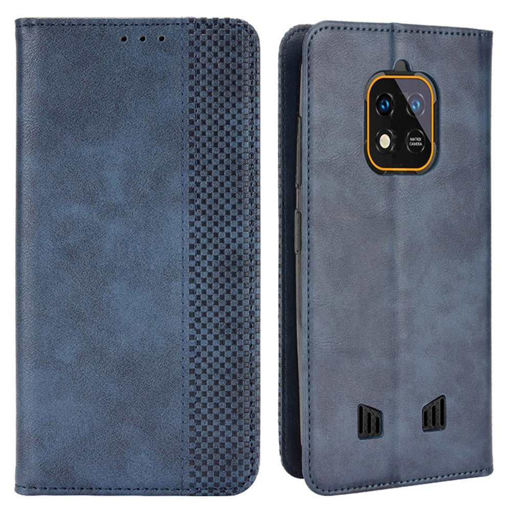 Retro Texture PU Leather Stand Case for Oukitel WP18, Magnetic Auto-absorbed Phone Wallet Cover