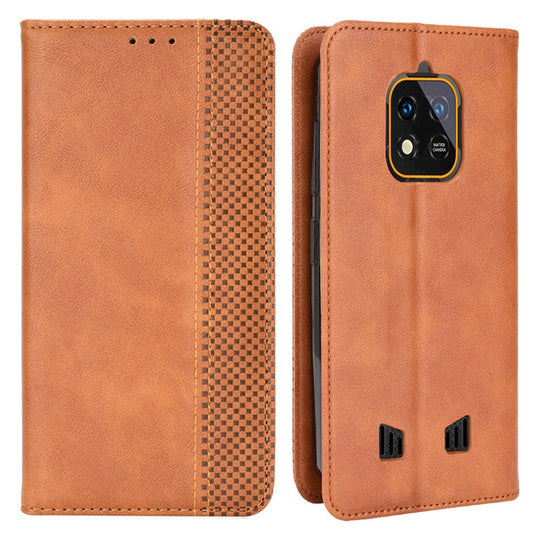Retro Texture PU Leather Stand Case for Oukitel WP18, Magnetic Auto-absorbed Phone Wallet Cover