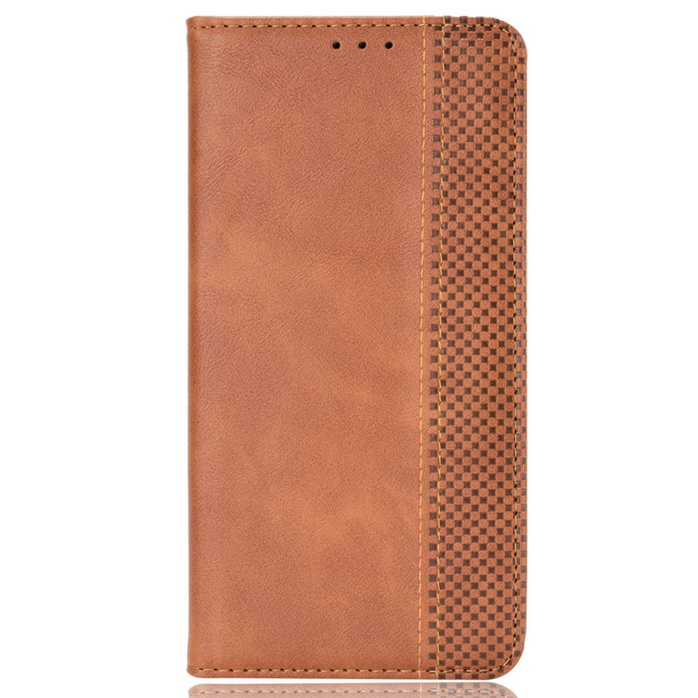 Retro Texture PU Leather Stand Case for Oukitel WP18, Magnetic Auto-absorbed Phone Wallet Cover