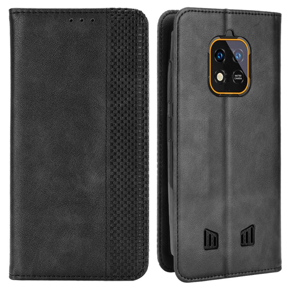 Retro Texture PU Leather Stand Case for Oukitel WP18, Magnetic Auto-absorbed Phone Wallet Cover