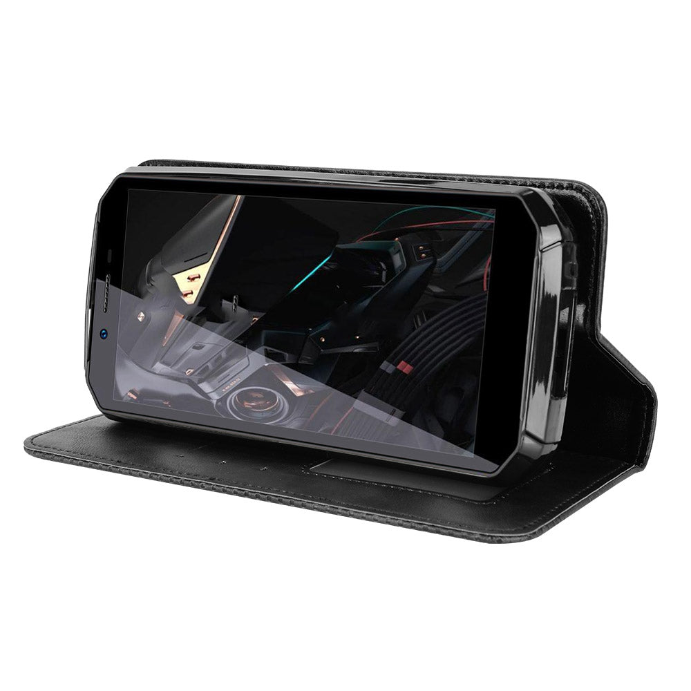 Retro Texture PU Leather Stand Case for Oukitel WP18, Magnetic Auto-absorbed Phone Wallet Cover