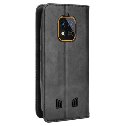 Retro Texture PU Leather Stand Case for Oukitel WP18, Magnetic Auto-absorbed Phone Wallet Cover