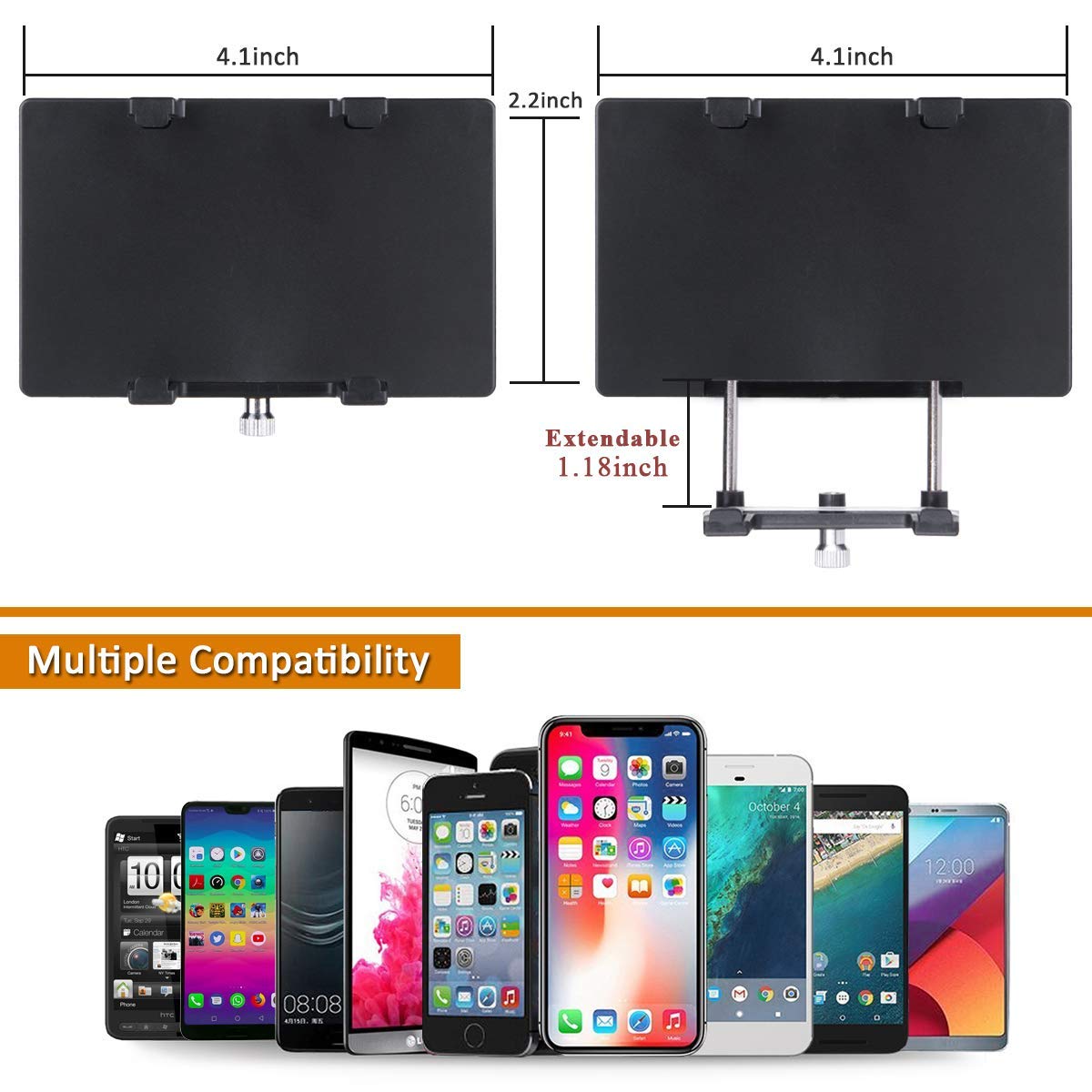Dimmable Desktop LED Selfie Ring Light with Cell Phone Holder 3 Color Modes