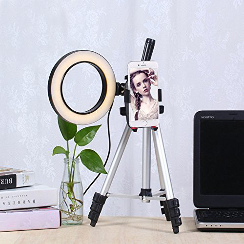 5.7 inch LED Ring Light 3 Light Modes 10 Brightness Levels LED Lamp with Tripod Stand for Video Shooting Makeup