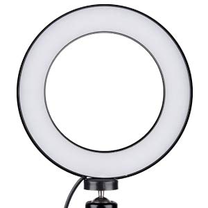 5.7 inch LED Ring Light 3 Light Modes 10 Brightness Levels LED Lamp with Tripod Stand for Video Shooting Makeup