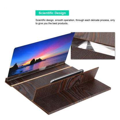 12-inch High Definition Wooden Mobile Video Screen Magnifier with Stand