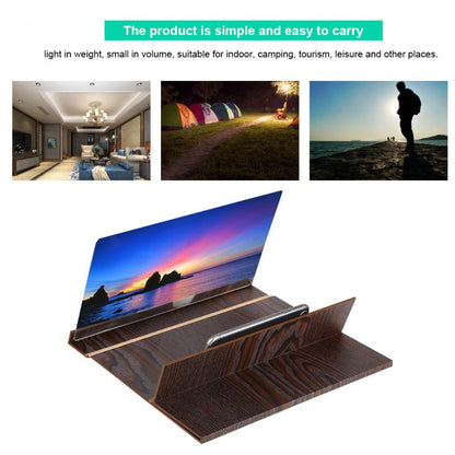 12-inch High Definition Wooden Mobile Video Screen Magnifier with Stand