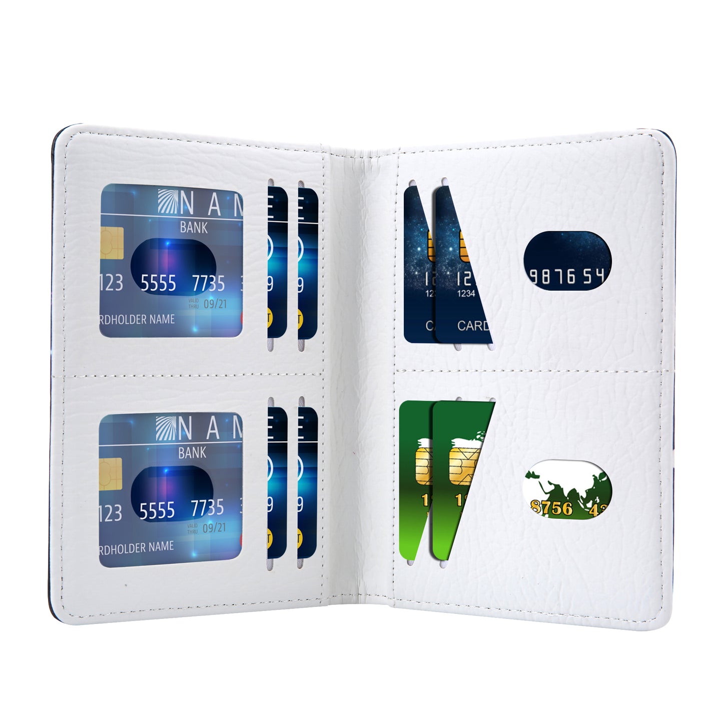 Pattern Printing Multi-function Passport Wallet Coins Purse Travel Leather Storage Case