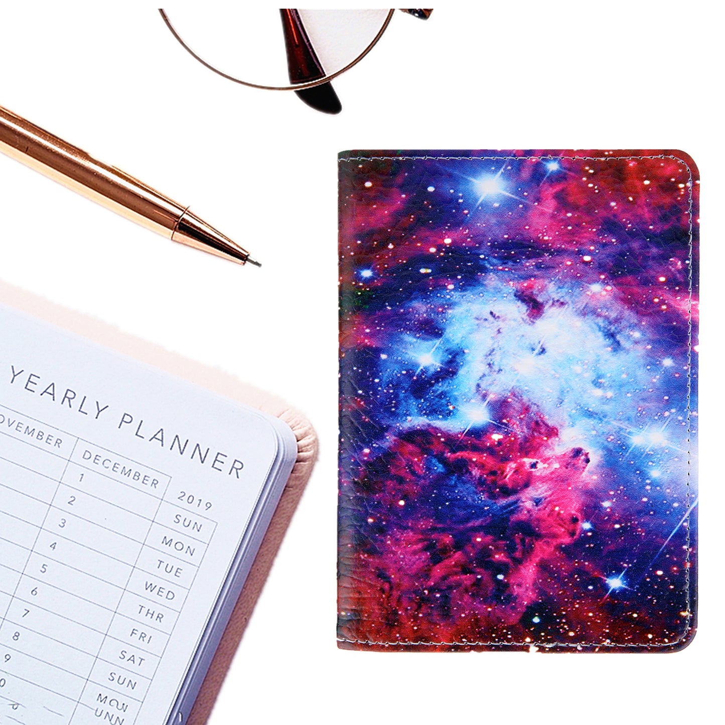 Pattern Printing Multi-function Passport Wallet Coins Purse Travel Leather Storage Case
