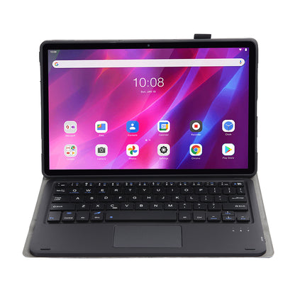 AK10-A TPU Frame + Leather Stand Case with Bluetooth Touchpad Keyboard for Lenovo Tab K10 TB-X6C6X