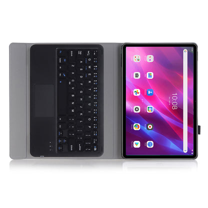 AK10-A TPU Frame + Leather Stand Case with Bluetooth Touchpad Keyboard for Lenovo Tab K10 TB-X6C6X