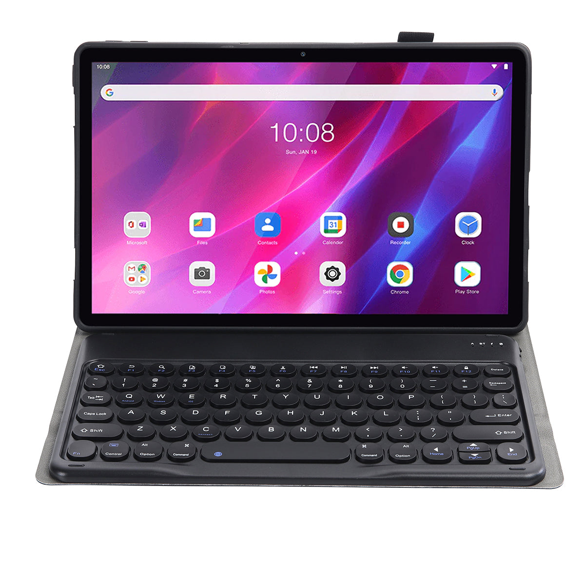 YAK10 2-in-1 Leather Stand Case with Round Keycap Bluetooth Keyboard for Lenovo Tab K10 TB-X6C6X