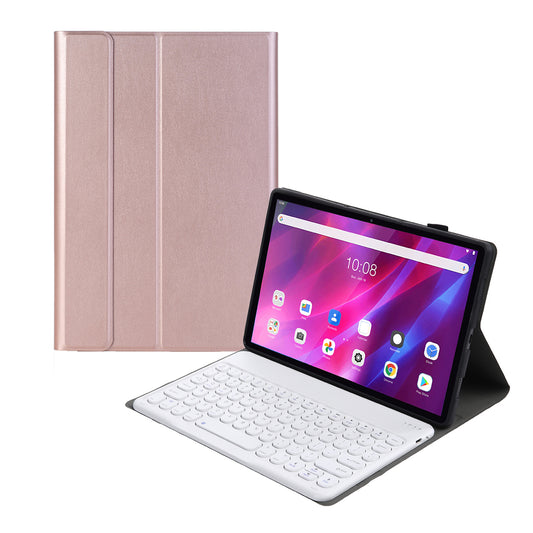 YAK10 2-in-1 Leather Stand Case with Round Keycap Bluetooth Keyboard for Lenovo Tab K10 TB-X6C6X