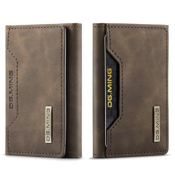 DG.MING M2 Series PU Leather Tri-fold Multiple Card Slots Holder Pocket Purse