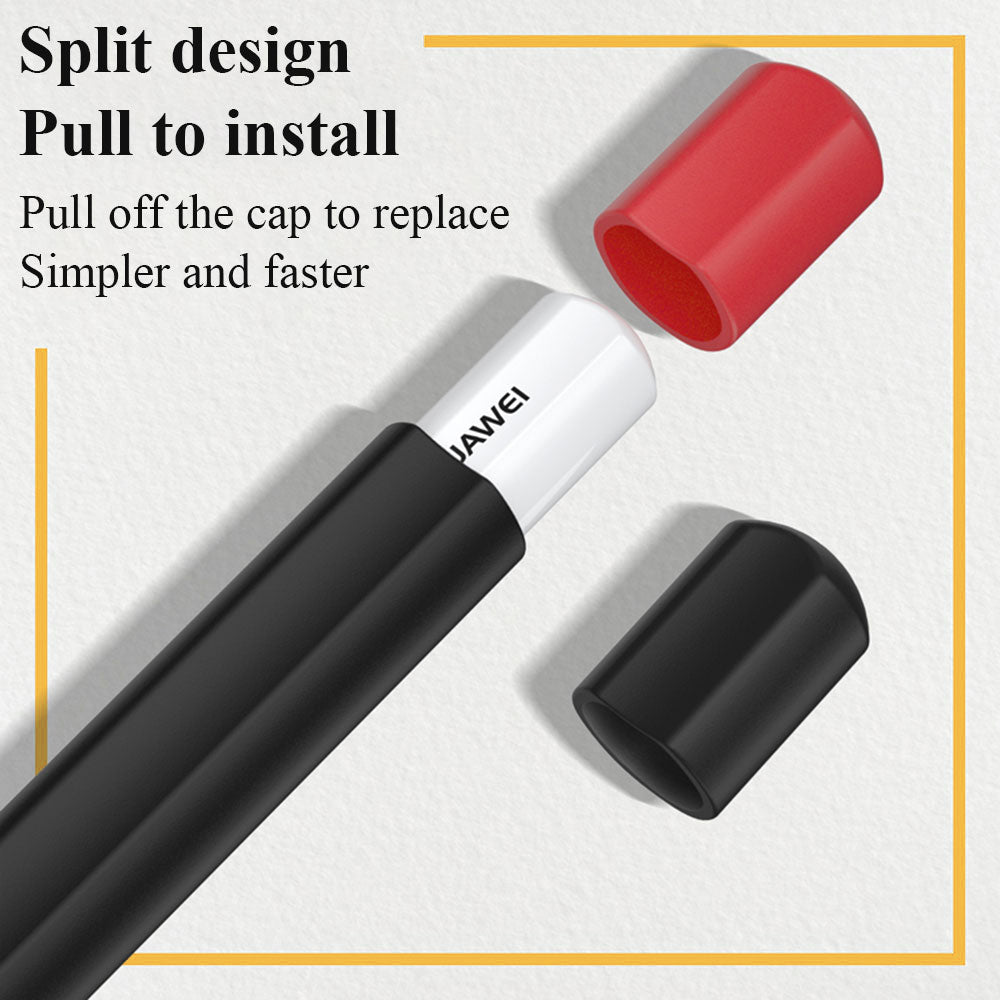 For Huawei M-Pencil 2nd Generation Stylus Liquid Silicone Sleeve Cover Soft Smooth Grip Anti-Slip Protective Skin Case with Pen Cap