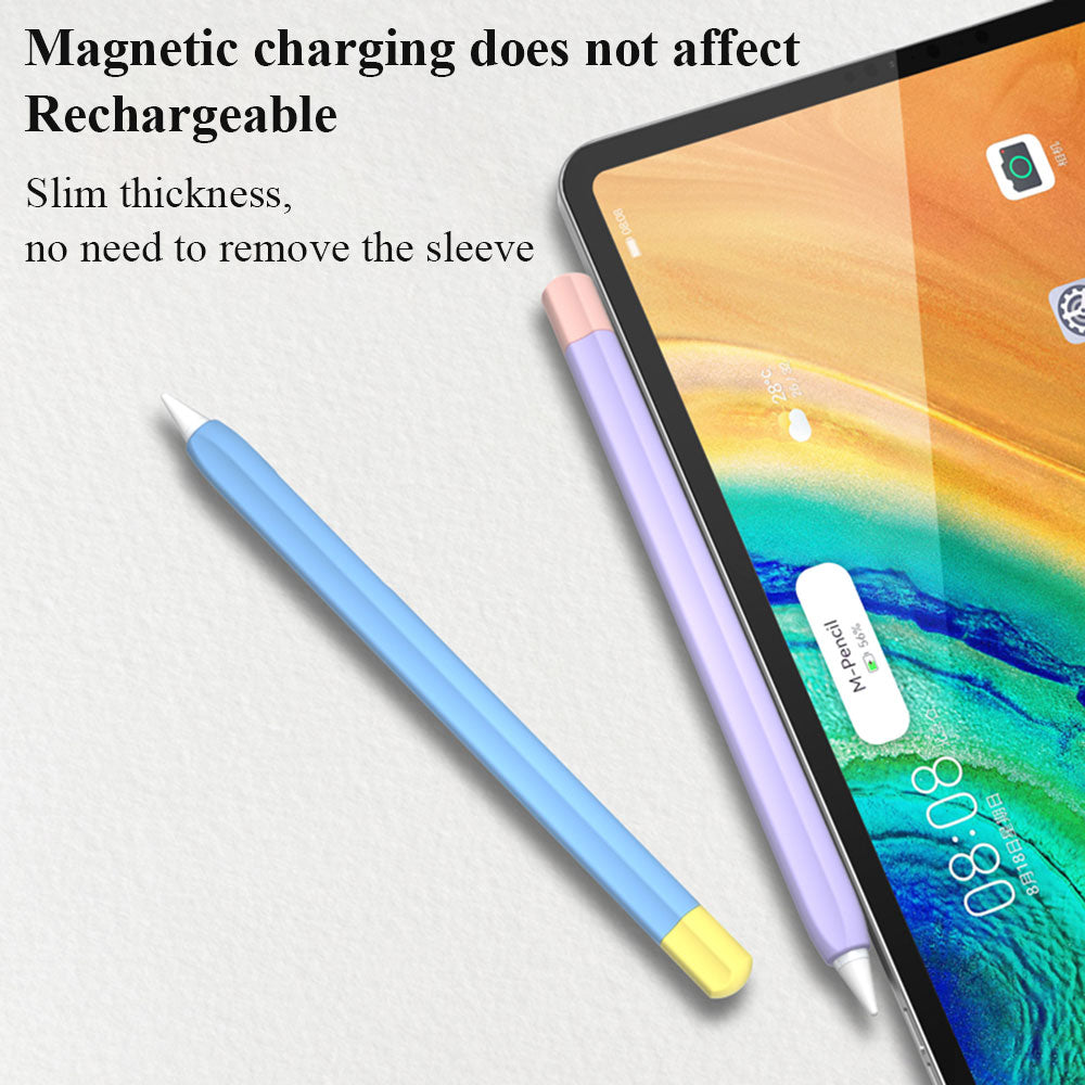 For Huawei M-Pencil 2nd Generation Stylus Liquid Silicone Sleeve Cover Soft Smooth Grip Anti-Slip Protective Skin Case with Pen Cap