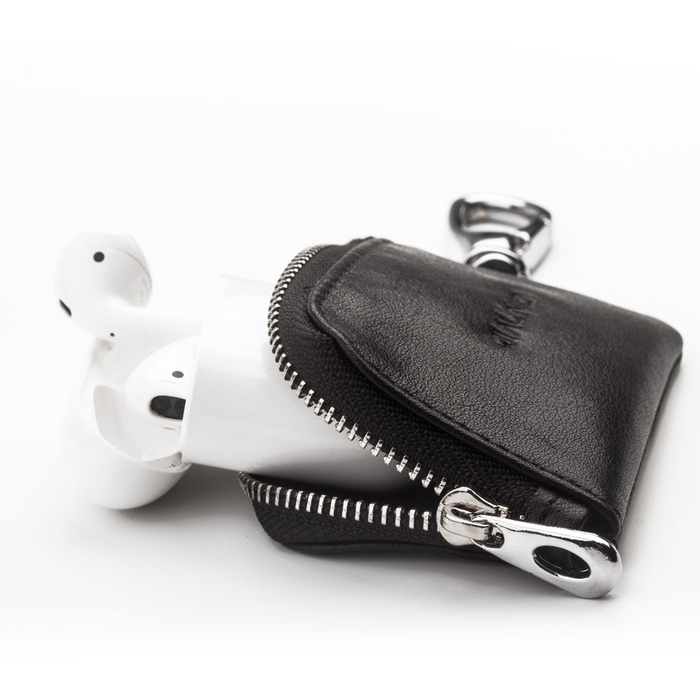 QIALINO Cowhide Leather for Apple Airpods Earphone Storage Bag