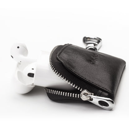 QIALINO Cowhide Leather for Apple Airpods Earphone Storage Bag