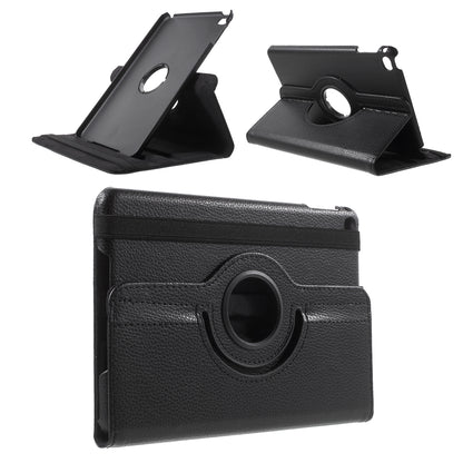 For iPad mini 4 Lychee 360-Rotation Leather Stand Case Cover