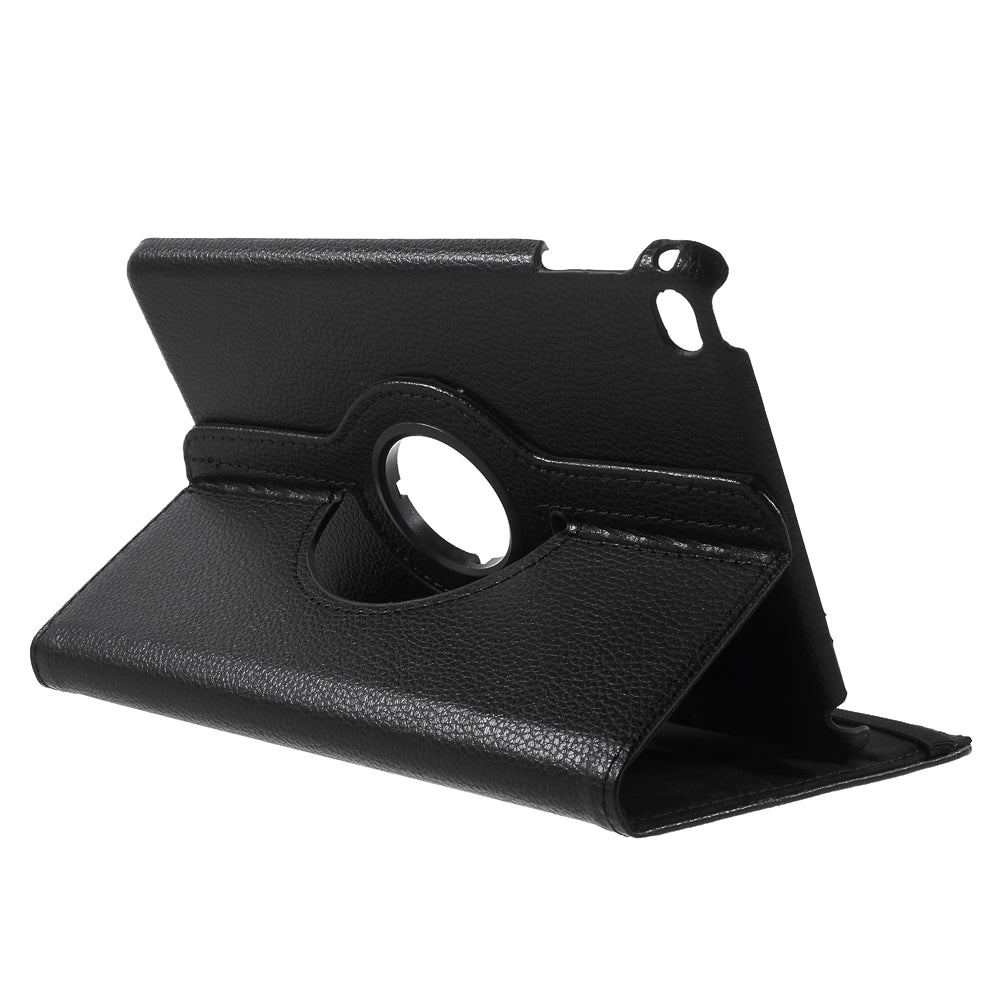 For iPad mini 4 Lychee 360-Rotation Leather Stand Case Cover