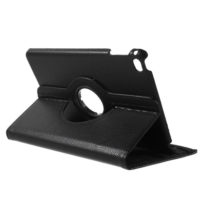For iPad mini 4 Lychee 360-Rotation Leather Stand Case Cover