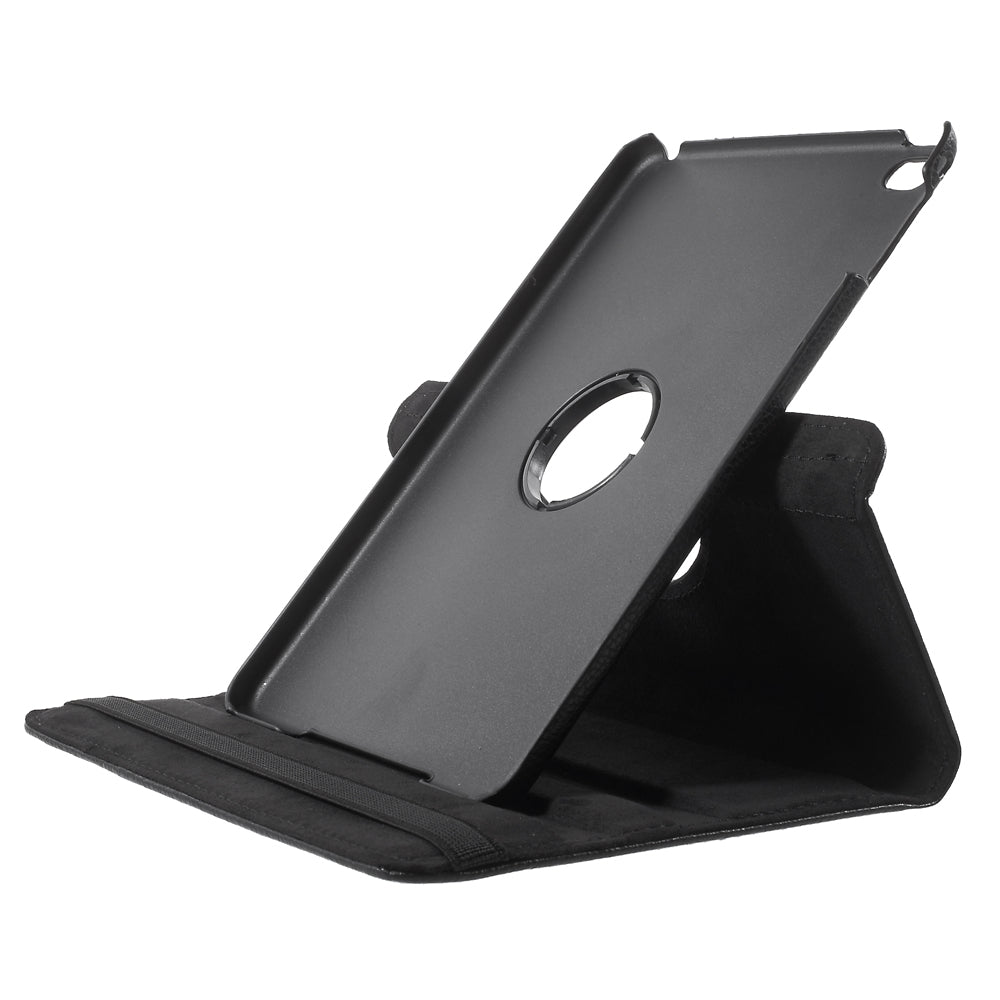 For iPad mini 4 Lychee 360-Rotation Leather Stand Case Cover