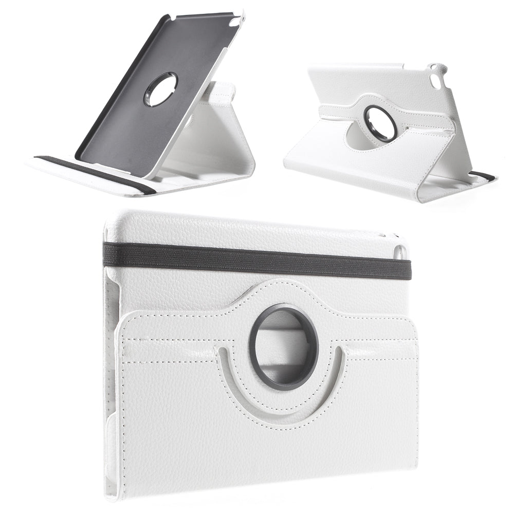 For iPad mini 4 Lychee 360-Rotation Leather Stand Case Cover