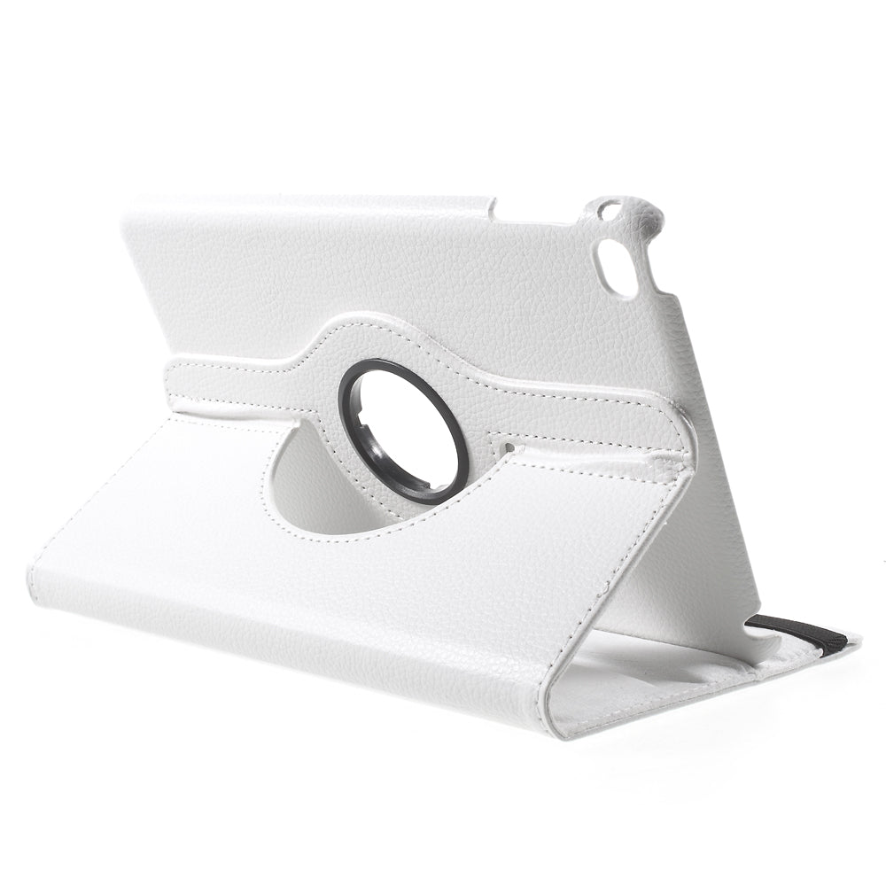For iPad mini 4 Lychee 360-Rotation Leather Stand Case Cover