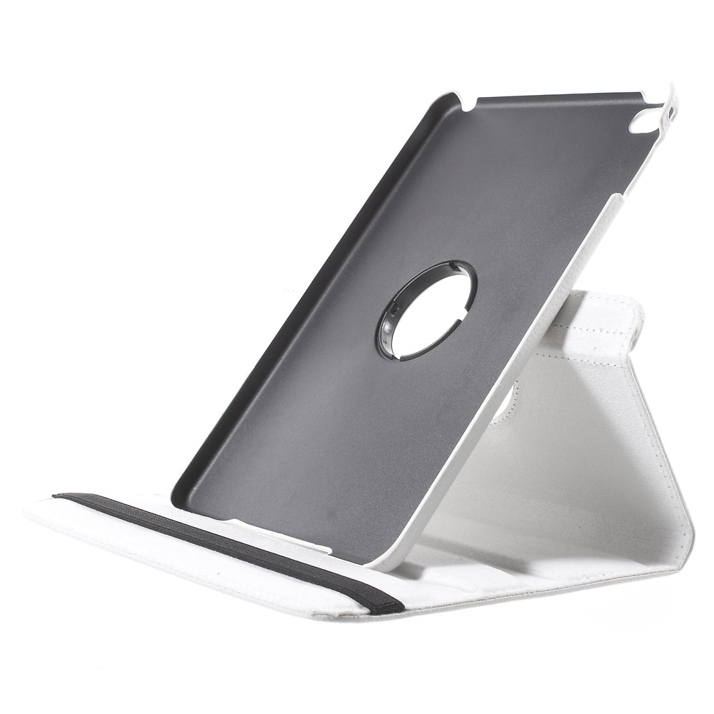 For iPad mini 4 Lychee 360-Rotation Leather Stand Case Cover