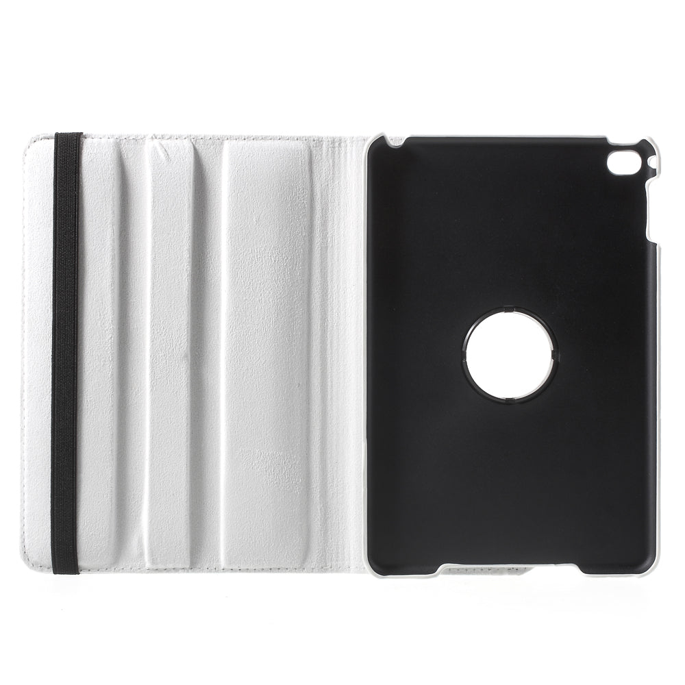 For iPad mini 4 Lychee 360-Rotation Leather Stand Case Cover