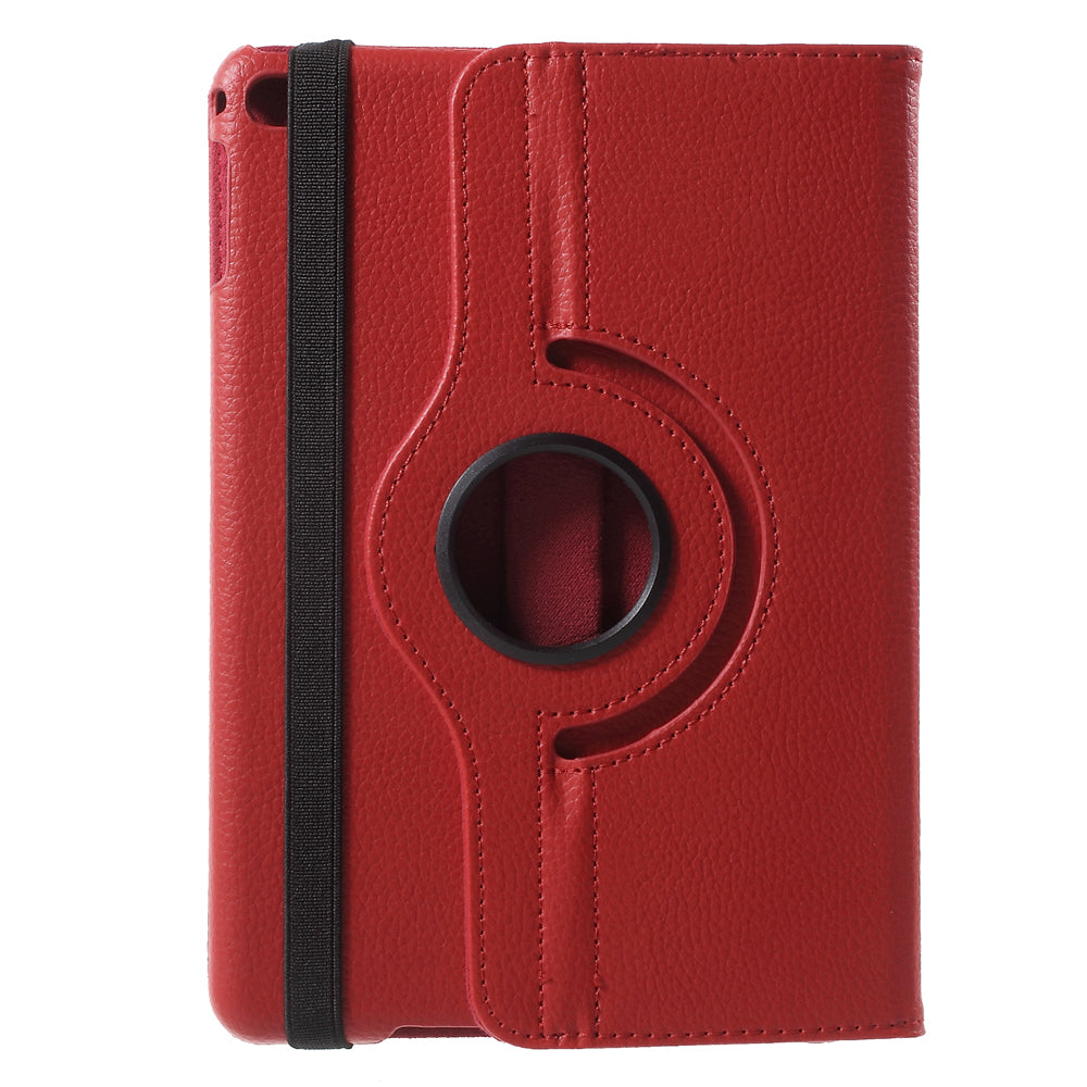 For iPad mini 4 Lychee 360-Rotation Leather Stand Case Cover