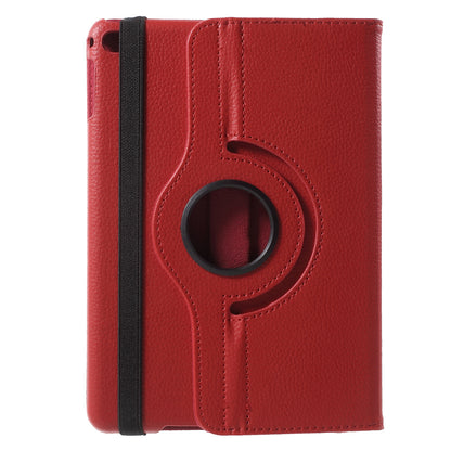 For iPad mini 4 Lychee 360-Rotation Leather Stand Case Cover