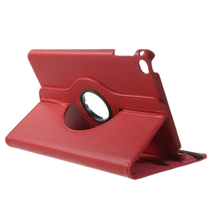 For iPad mini 4 Lychee 360-Rotation Leather Stand Case Cover