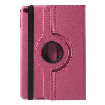 For iPad mini 4 Lychee 360-Rotation Leather Stand Case Cover