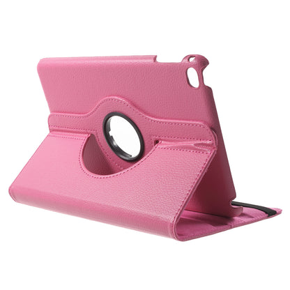 For iPad mini 4 Lychee 360-Rotation Leather Stand Case Cover