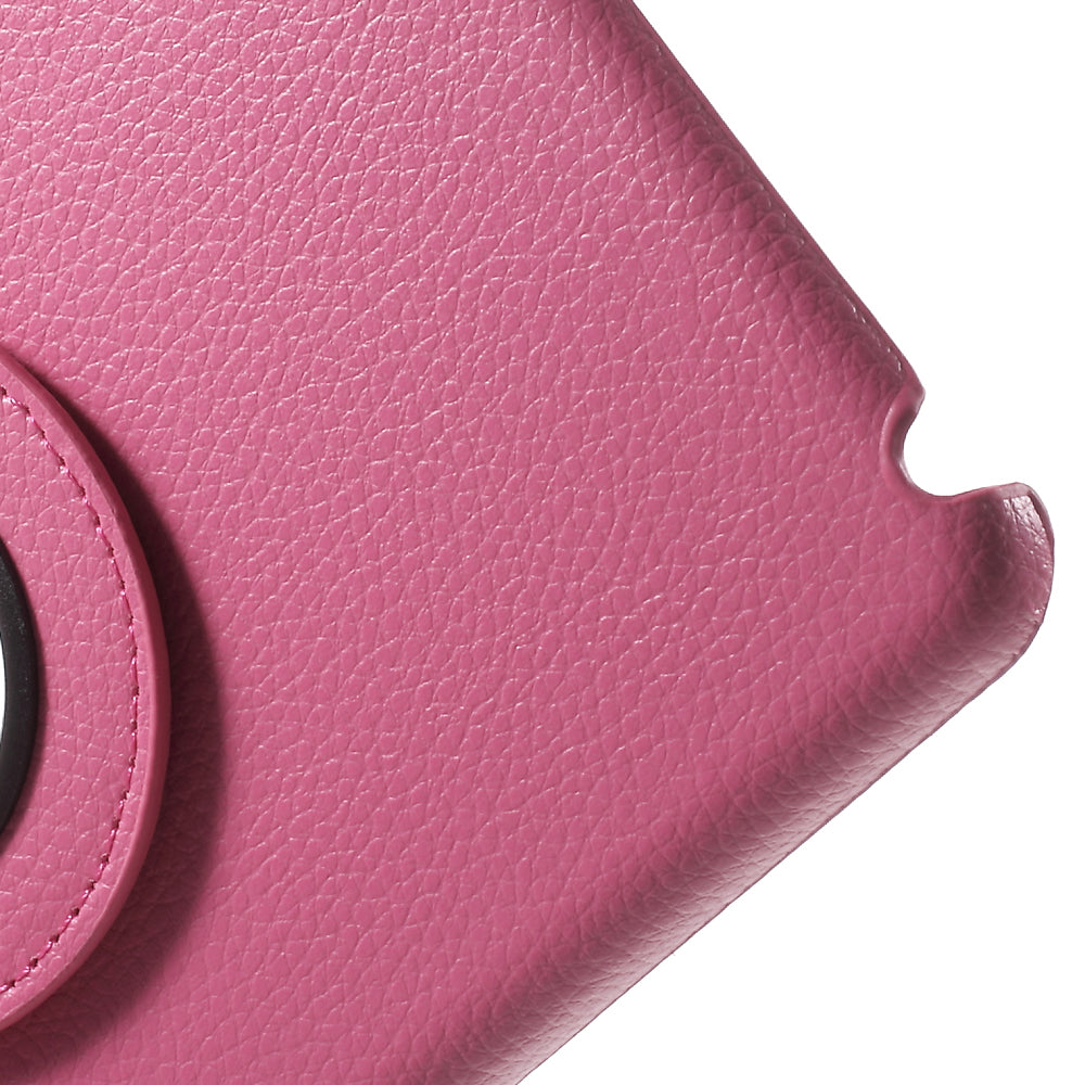 For iPad mini 4 Lychee 360-Rotation Leather Stand Case Cover