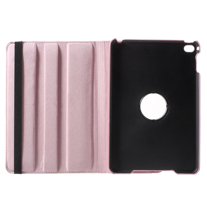 For iPad mini 4 Lychee 360-Rotation Leather Stand Case Cover