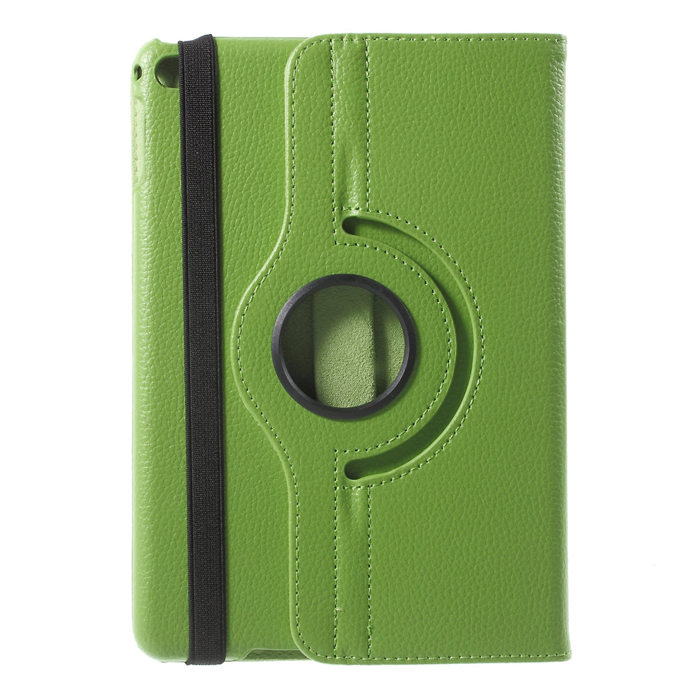 For iPad mini 4 Lychee 360-Rotation Leather Stand Case Cover
