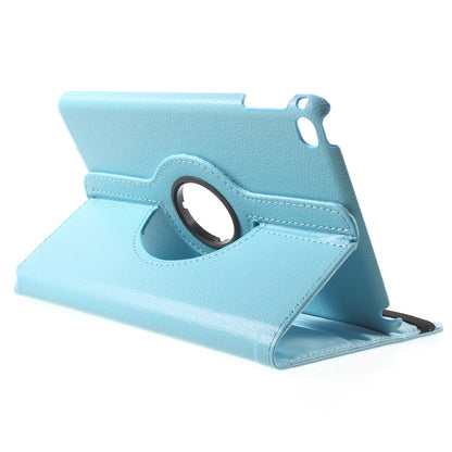 For iPad mini 4 Lychee 360-Rotation Leather Stand Case Cover