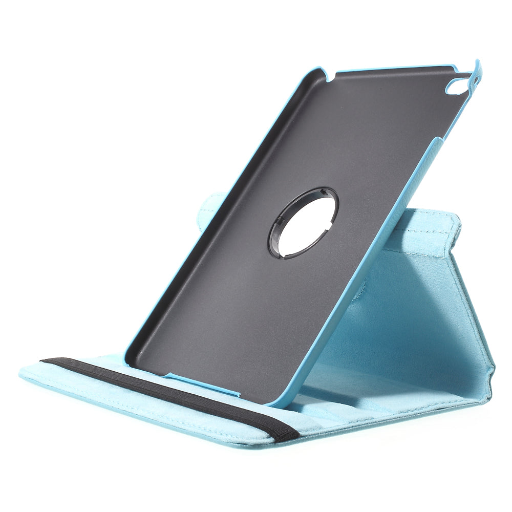 For iPad mini 4 Lychee 360-Rotation Leather Stand Case Cover