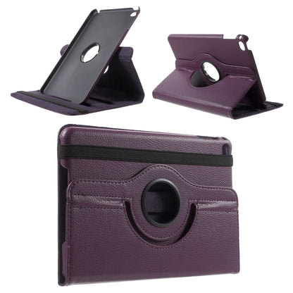 For iPad mini 4 Lychee 360-Rotation Leather Stand Case Cover