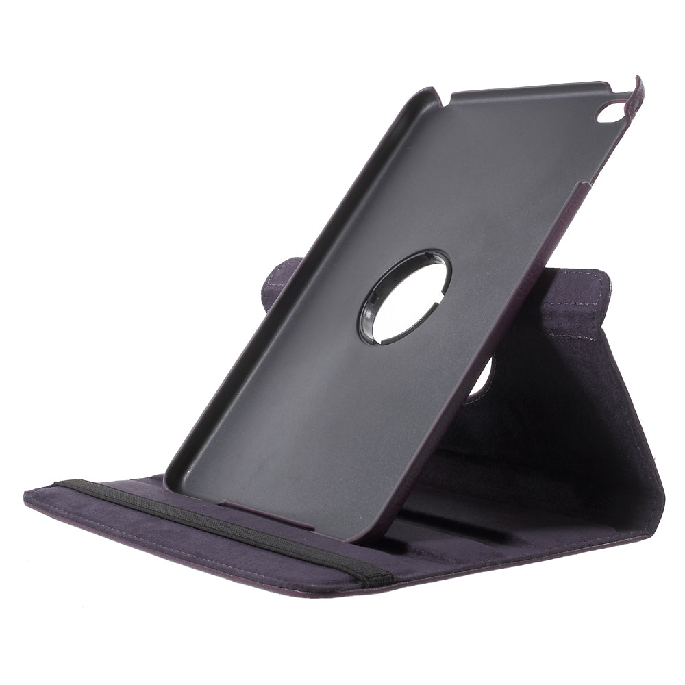For iPad mini 4 Lychee 360-Rotation Leather Stand Case Cover