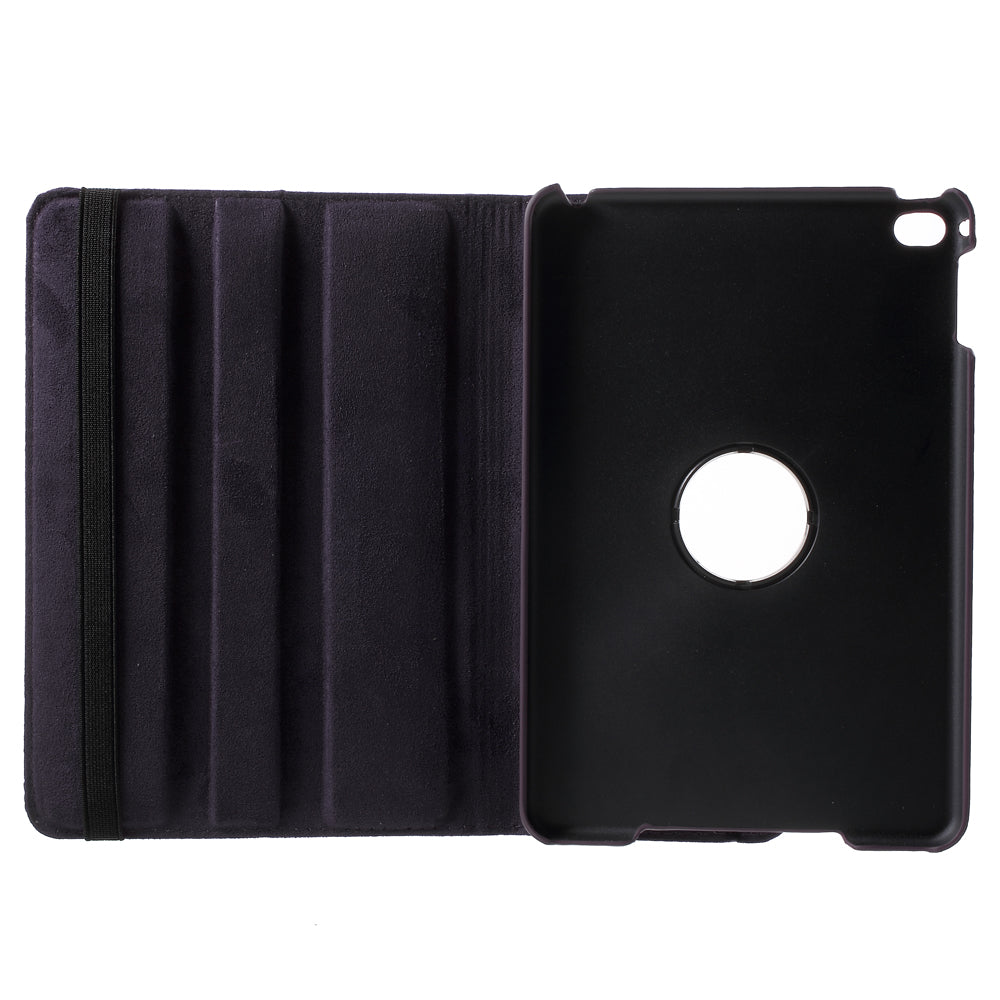 For iPad mini 4 Lychee 360-Rotation Leather Stand Case Cover