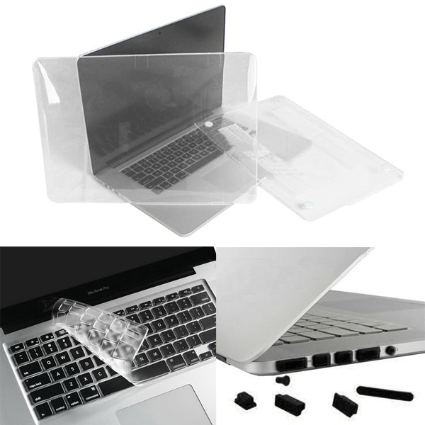 White ENKAY HAT PRINCE for MacBook Pro 13.3" A1425 Retina Display Crystal PC Cover + Keyboard Film + Anti-dust Plugs