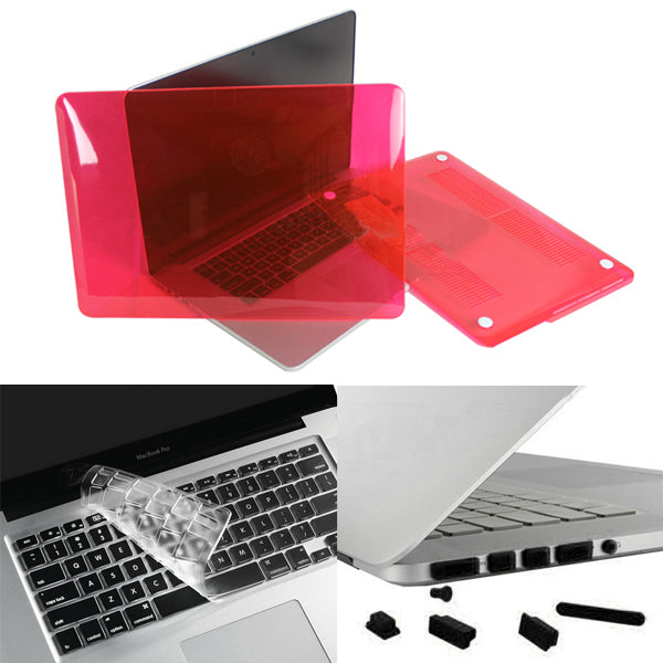 Red ENKAY HAT PRINCE for MacBook Pro 13.3" A1425 Retina Display Crystal PC Case + Keyboard Film + Anti-dust Plugs