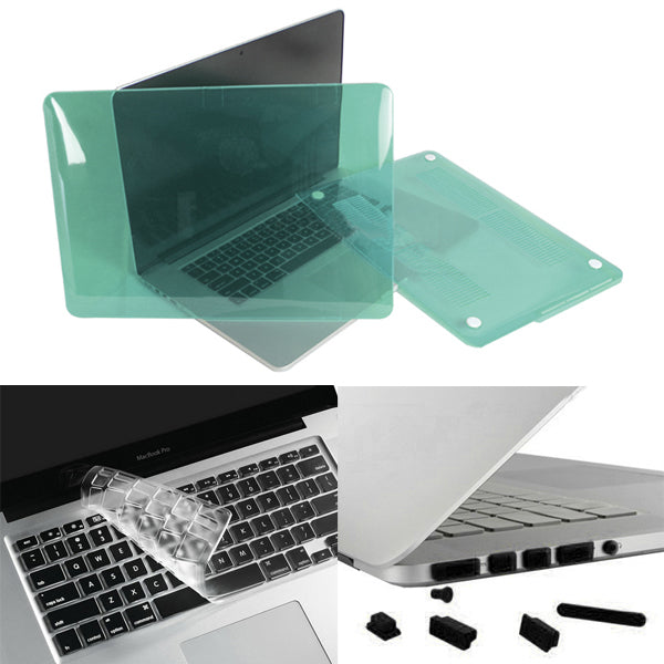 Green ENKAY HAT PRINCE for MacBook Pro 13.3" A1425 Retina Display Crystal PC Shell + Keyboard Film + Anti-dust Plugs